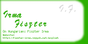 irma fiszter business card